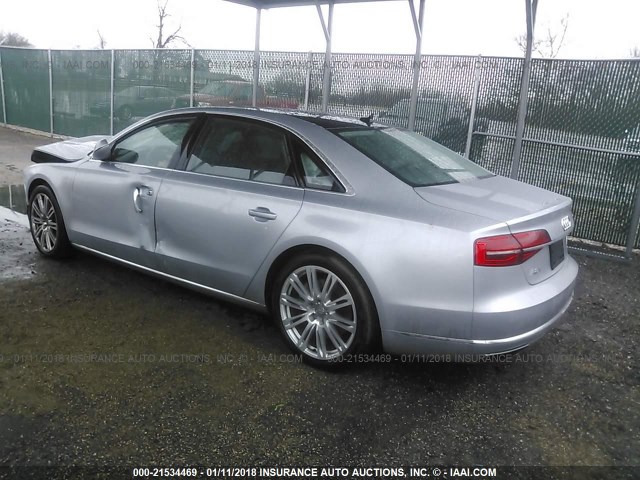 WAU3GAFD1FN025779 - 2015 AUDI A8 L QUATTRO SILVER photo 3