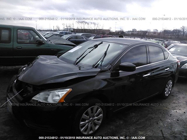 3N1AB7AP1EL690812 - 2014 NISSAN SENTRA S/SV/SR/SL BLACK photo 2