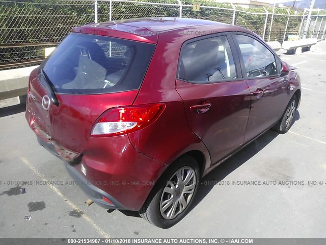 JM1DE1KY6E0176733 - 2014 MAZDA MAZDA2 SPORT RED photo 4