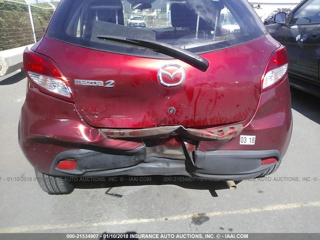 JM1DE1KY6E0176733 - 2014 MAZDA MAZDA2 SPORT RED photo 6