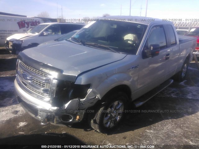 1FTFX1ET6DFC57200 - 2013 FORD F150 SUPER CAB SILVER photo 2