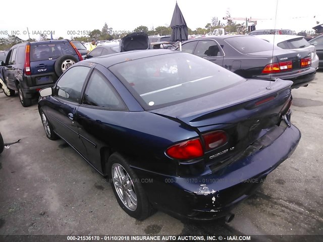 1G1JH12F827332940 - 2002 CHEVROLET CAVALIER LS SPORT BLUE photo 3