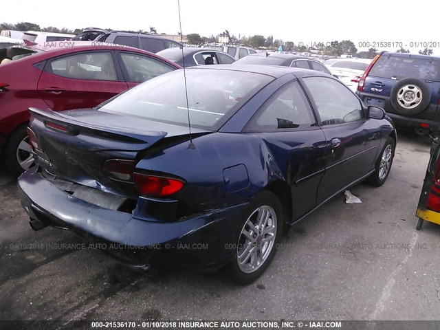 1G1JH12F827332940 - 2002 CHEVROLET CAVALIER LS SPORT BLUE photo 4