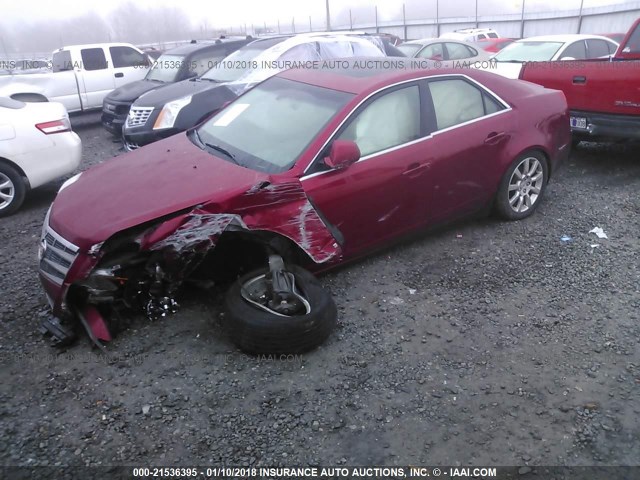 1G6DJ577190103782 - 2009 CADILLAC CTS RED photo 2