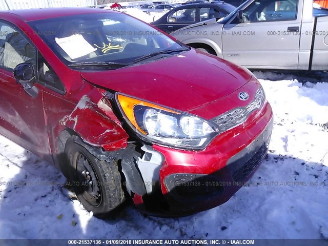 KNADM5A39E6406744 - 2014 KIA RIO LX RED photo 6