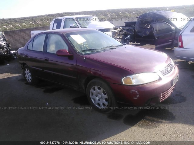 3N1CB51D42L674246 - 2002 NISSAN SENTRA XE/GXE MAROON photo 1