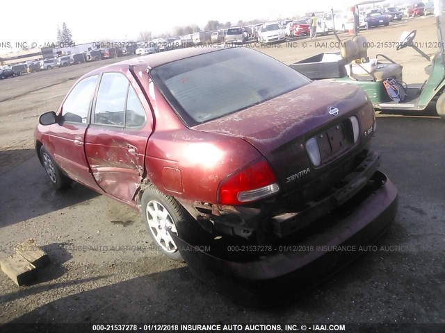 3N1CB51D42L674246 - 2002 NISSAN SENTRA XE/GXE MAROON photo 3