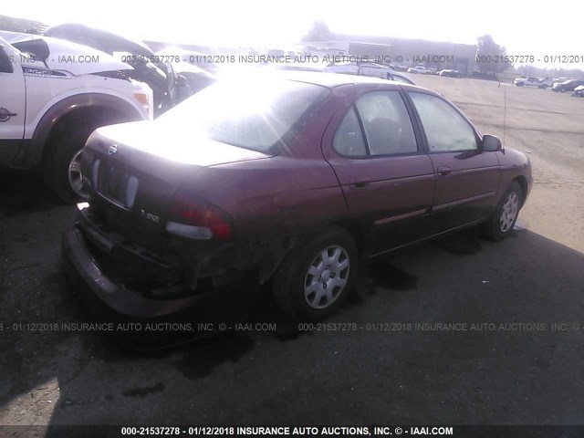 3N1CB51D42L674246 - 2002 NISSAN SENTRA XE/GXE MAROON photo 4