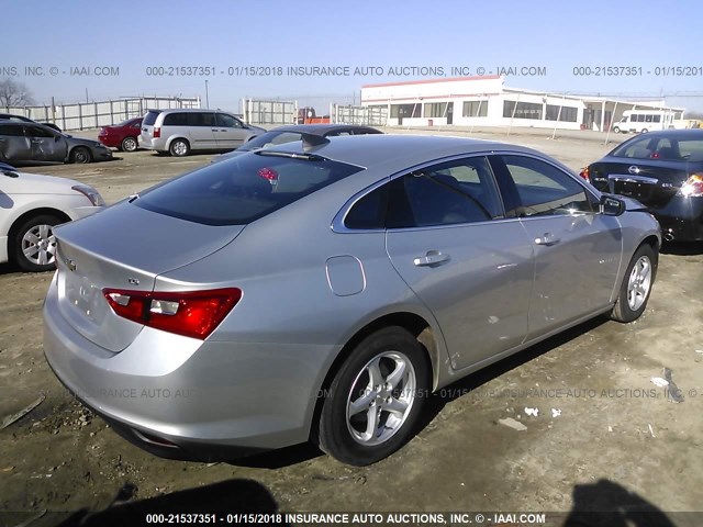 1G1ZB5ST3GF229844 - 2016 CHEVROLET MALIBU LS 银色 照片 4