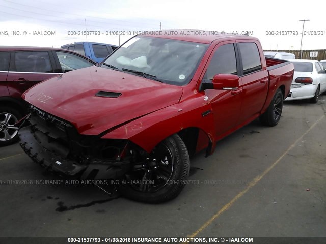 1C6RR7MT8HS697418 - 2017 RAM 1500 SPORT RED photo 2