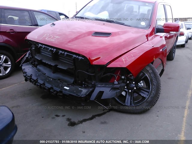 1C6RR7MT8HS697418 - 2017 RAM 1500 SPORT RED photo 6