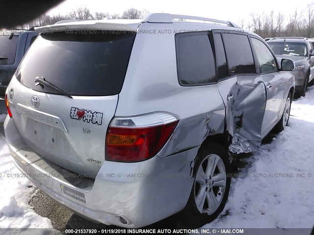 JTEES42A892144650 - 2009 TOYOTA HIGHLANDER LIMITED SILVER photo 4