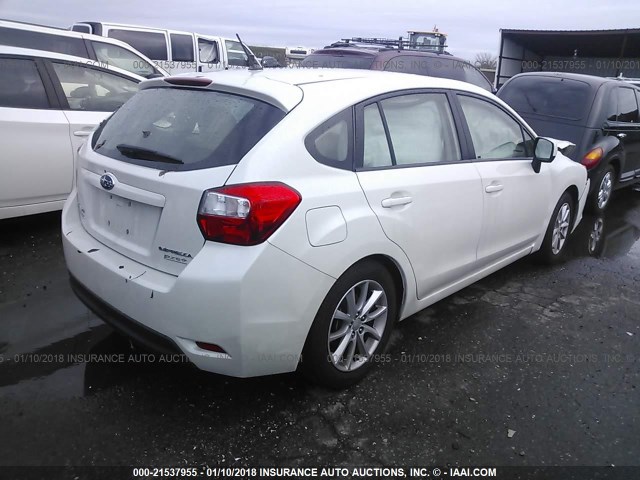 JF1GPAC61E8276721 - 2014 SUBARU IMPREZA PREMIUM WHITE photo 4