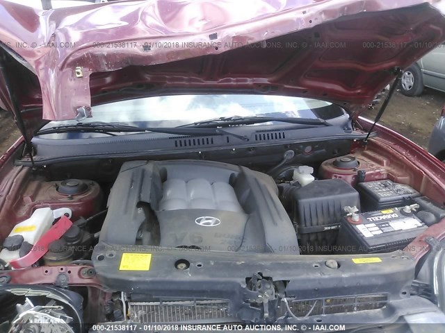 KM8SC13D65U931988 - 2005 HYUNDAI SANTA FE GLS/LX BURGUNDY photo 10