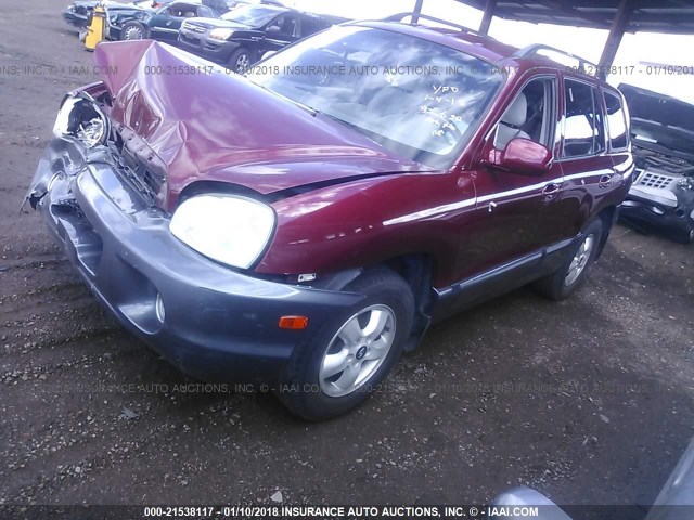 KM8SC13D65U931988 - 2005 HYUNDAI SANTA FE GLS/LX BURGUNDY photo 2