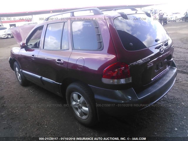 KM8SC13D65U931988 - 2005 HYUNDAI SANTA FE GLS/LX BURGUNDY photo 3