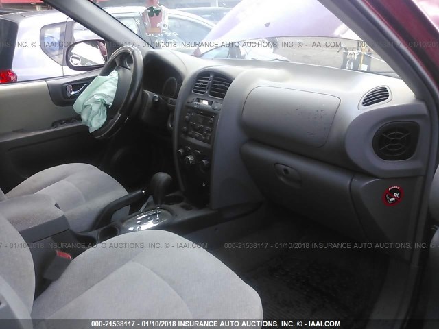 KM8SC13D65U931988 - 2005 HYUNDAI SANTA FE GLS/LX BURGUNDY photo 5