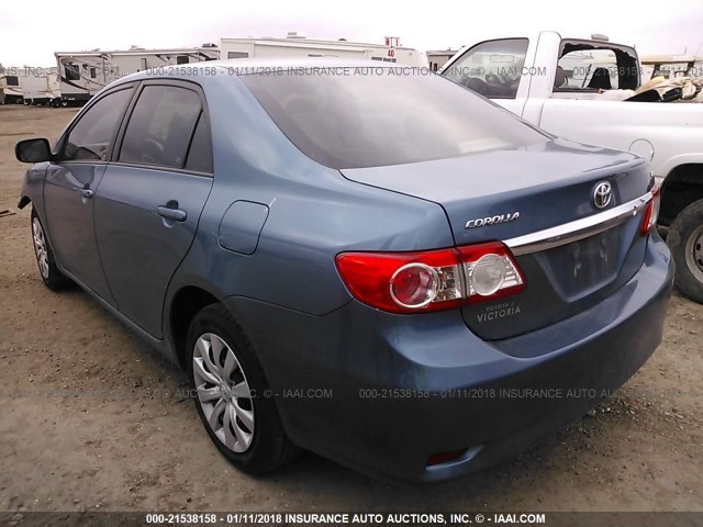 5YFBU4EE2CP023914 - 2012 TOYOTA COROLLA S/LE BLUE photo 3