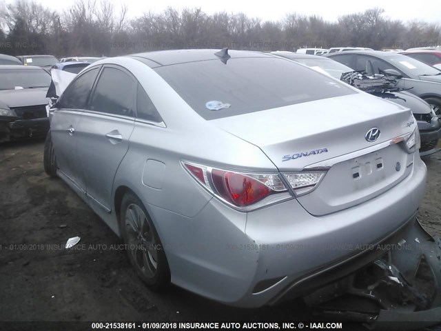 KMHEC4A43FA129256 - 2015 HYUNDAI SONATA HYBRID/LIMITED SILVER photo 3