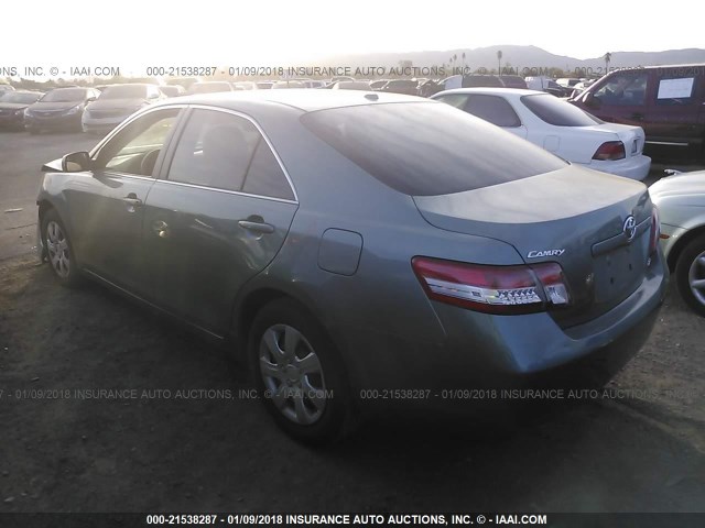 4T1BF3EK4BU754206 - 2011 TOYOTA CAMRY SE/LE/XLE Зеленый фото 3