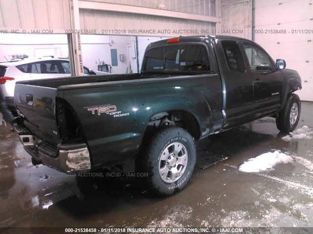 5TFUU4EN0BX010409 - 2011 TOYOTA TACOMA ACCESS CAB მწვანე ფოტო 4