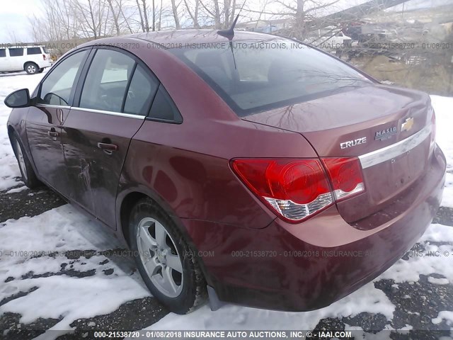 1G1PC5SB7D7111779 - 2013 CHEVROLET CRUZE LT MAROON photo 3