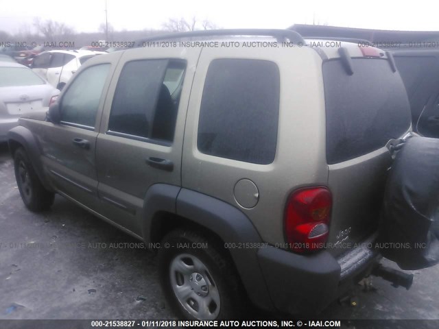 1J4GL48K83W643257 - 2003 JEEP LIBERTY SPORT/FREEDOM ოქროსფერი ფოტო 3