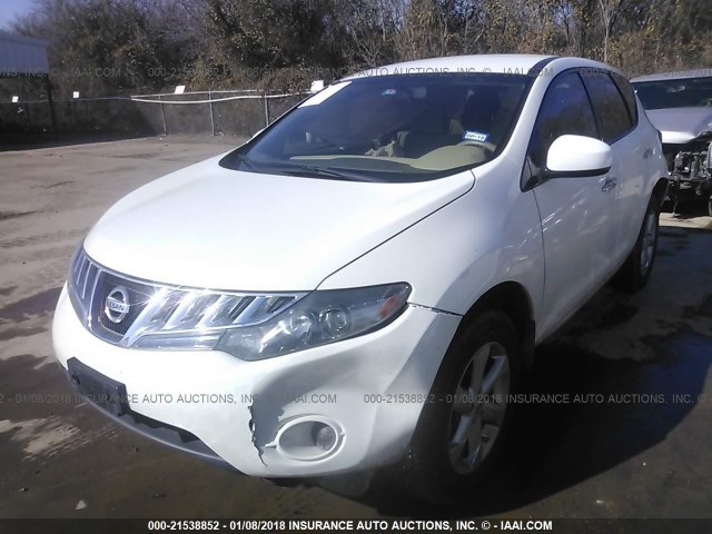 JN8AZ1MU6AW018051 - 2010 NISSAN MURANO S/SL/LE WHITE photo 2