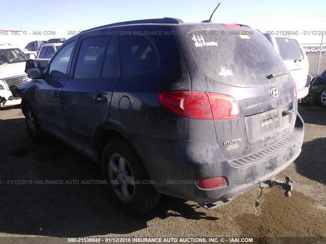 5NMSG13D68H156760 - 2008 HYUNDAI SANTA FE GLS BLACK photo 3