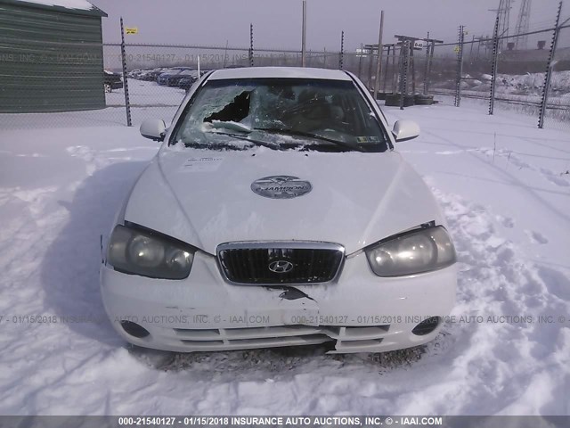 KMHDN45D73U696516 - 2003 HYUNDAI ELANTRA GLS/GT WHITE photo 6