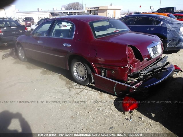 1LNHM83W2XY625481 - 1999 LINCOLN TOWN CAR CARTIER MAROON photo 3