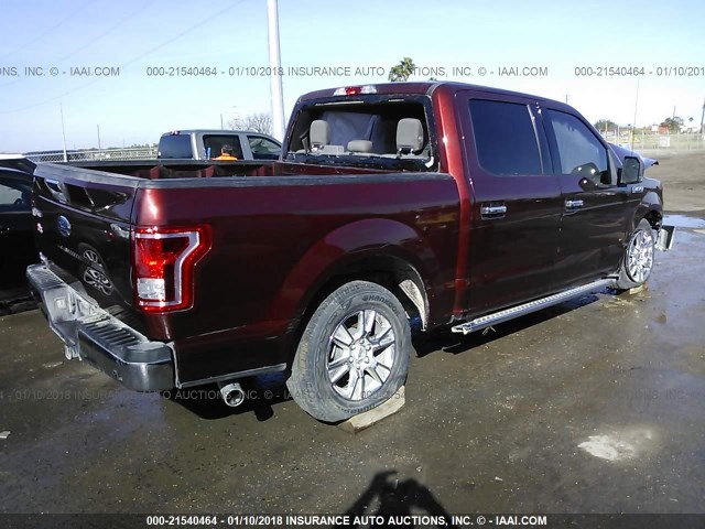 1FTEW1CG8FKE83544 - 2015 FORD F150 SUPERCREW BROWN photo 4