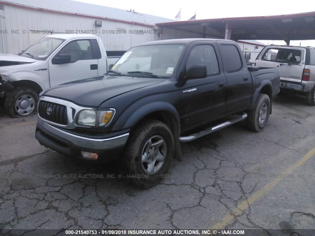 5TEGN92N13Z185323 - 2003 TOYOTA TACOMA DOUBLE CAB PRERUNNER GREEN photo 2