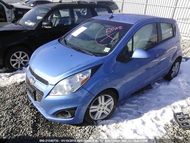 KL8CC6S92EC567926 - 2014 CHEVROLET SPARK 1LT BLUE photo 2