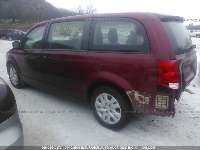 2C4RDGBG4ER250787 - 2014 DODGE GRAND CARAVAN SE MAROON photo 3