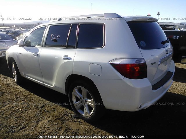 JTEDS42A382025320 - 2008 TOYOTA HIGHLANDER LIMITED WHITE photo 3