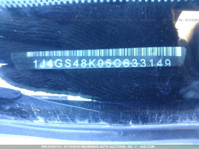 1J4GS48K05C633149 - 2005 JEEP GRAND CHEROKEE LAREDO/COLUMBIA/FREEDOM 绿色 照片 9