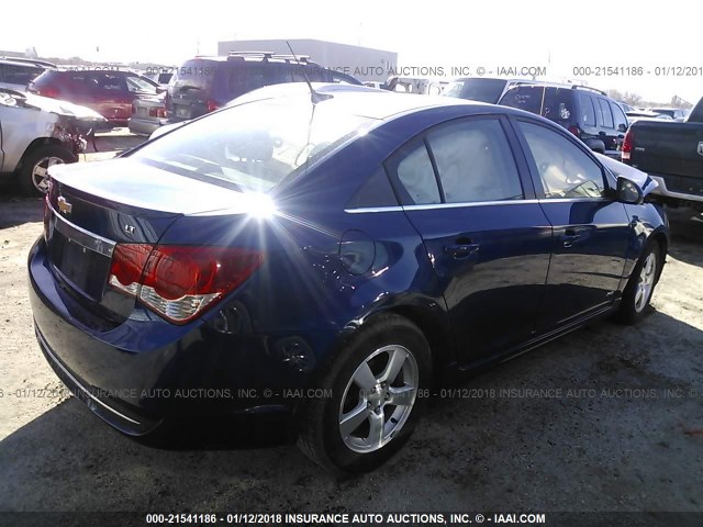 1G1PF5SC3C7345478 - 2012 CHEVROLET CRUZE LT BLUE photo 4