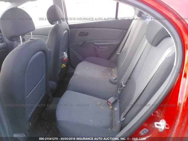 KNADE223696439149 - 2009 KIA RIO LX/SX RED photo 8