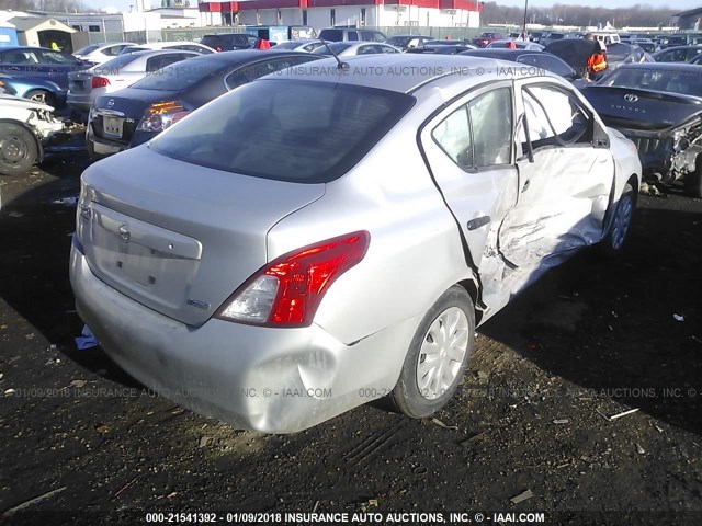 3N1CN7AP0EL841137 - 2014 NISSAN VERSA S/S PLUS/SV/SL SILVER photo 4