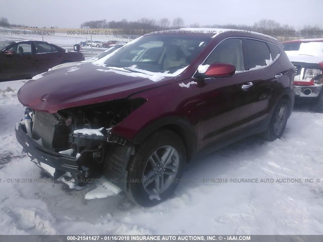 5XYZTDLB1HG441192 - 2017 HYUNDAI SANTA FE SPORT  RED photo 2