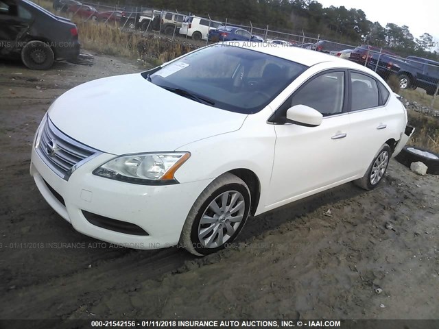 3N1AB7AP5FY239161 - 2015 NISSAN SENTRA S/SV/SR/SL WHITE photo 2