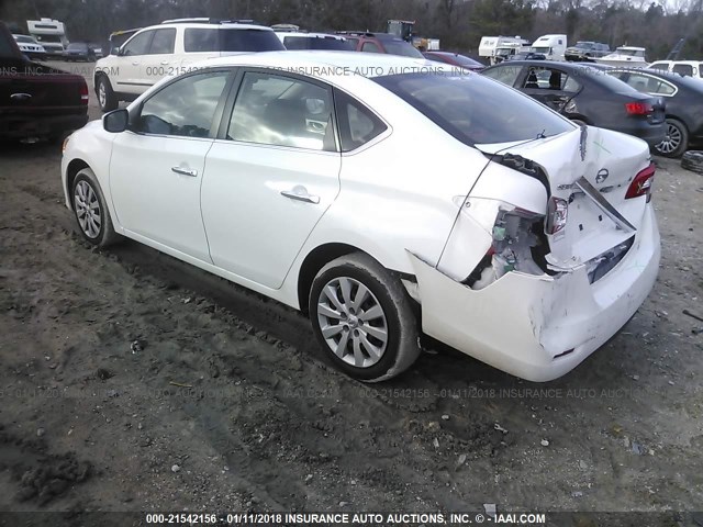 3N1AB7AP5FY239161 - 2015 NISSAN SENTRA S/SV/SR/SL WHITE photo 3