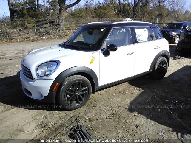 WMWZB3C55DWM09704 - 2013 MINI COOPER COUNTRYMAN WHITE photo 2