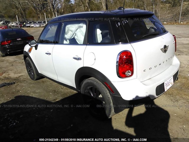 WMWZB3C55DWM09704 - 2013 MINI COOPER COUNTRYMAN WHITE photo 3