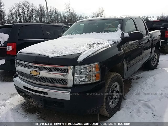 3GCRKSEA0AG263827 - 2010 CHEVROLET SILVERADO K1500 LT BLACK photo 2