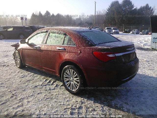 1C3BC2FB7BN569572 - 2011 CHRYSLER 200 LIMITED RED photo 3