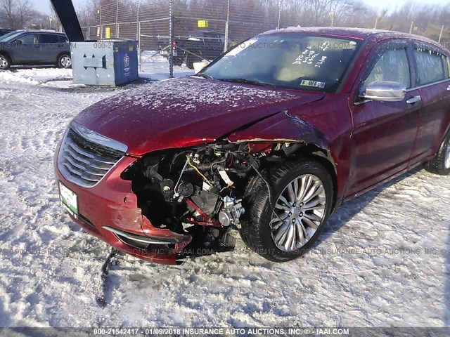 1C3BC2FB7BN569572 - 2011 CHRYSLER 200 LIMITED RED photo 6