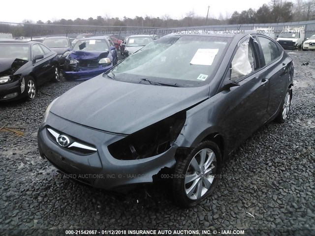 KMHCU4AE1DU428303 - 2013 HYUNDAI ACCENT GLS/SE GRAY photo 2