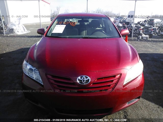 4T1BE46K27U132914 - 2007 TOYOTA CAMRY NEW GENERAT CE/LE/XLE/SE RED photo 6